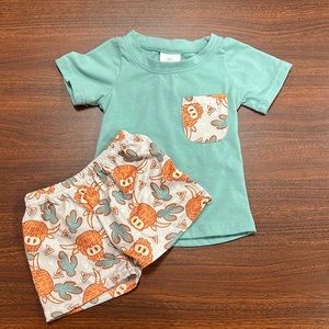 Bull and Cactus Short and Shirt Set